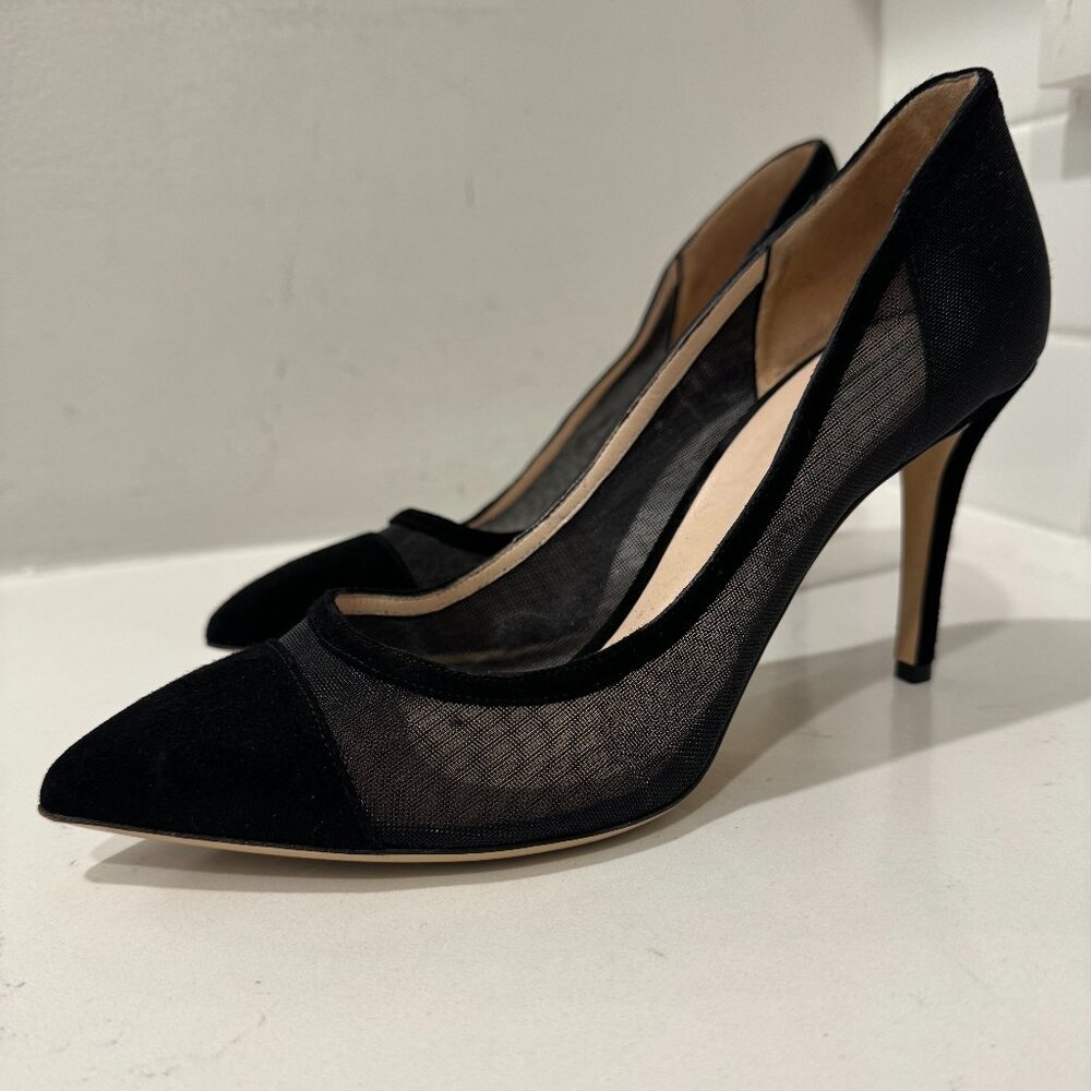 Giorgio Armani, Size 8, Black,  Half Suede Half Mesh Heels